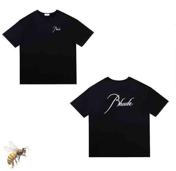 

2023 designer shirts summer mens t-shirts womens rhude designers for men letter polos embroidery tshirts clothing short sleeved tshirt larg, White;black