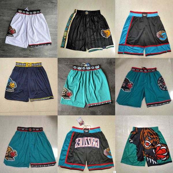 

2023 memphis''grizzlies''men throwback basketball shorts pocket, Black