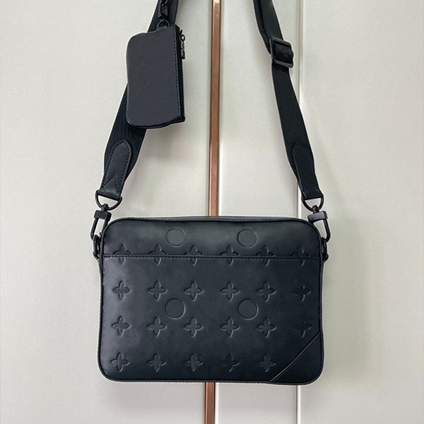 

m69827 designer bag mens vintage printing messenger bag full leather embossed shoulder bag mens temperament highend bag purse card bag