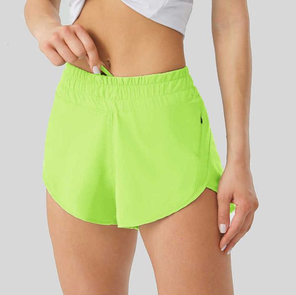 

designer womens shorts lu yoga fit zipper pocket high rise quick dry women train lulus short loose style breathable hss