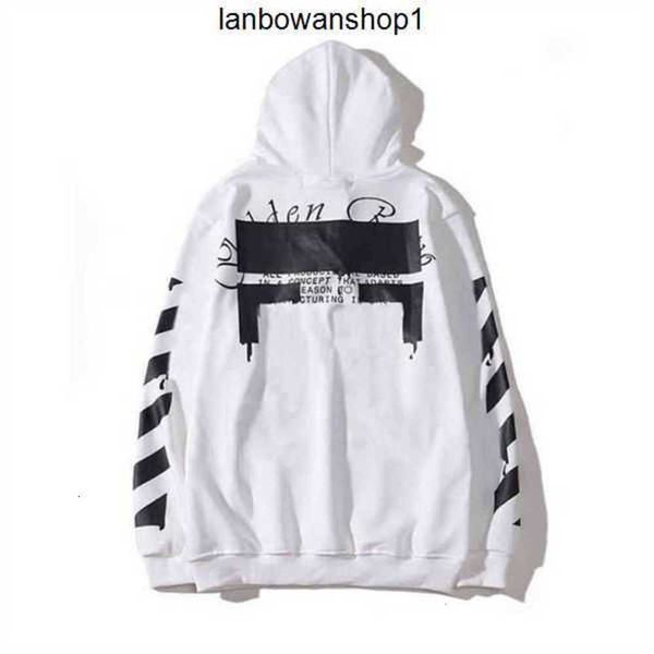 

2023 %60 off style trendy fashion sweater painted arrow crow stripe loose hoodie men's and women's t-shirts offs white black n2ye