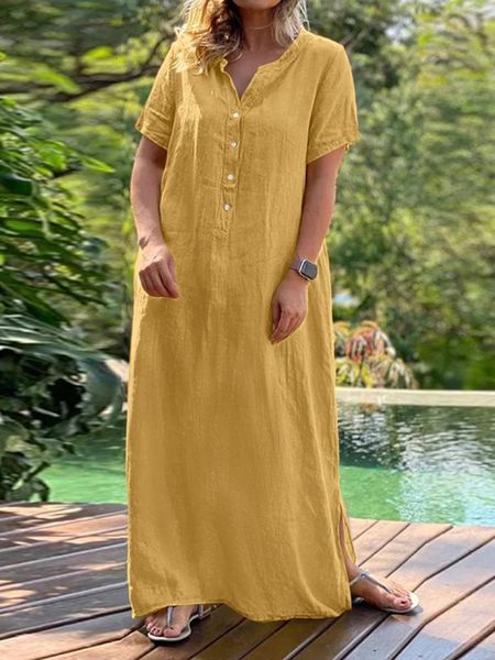 

casual dresses zanzea women long shirt dress summer sundress vintage short sleeve solid cotton vestidos robe femme dresses kaftan 7 230327, Black;gray