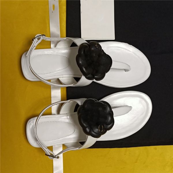 

fashion women's sandals 2023 channel luxury brand summer popular leather high heel sandals leisure holiday flats 09-02, Black