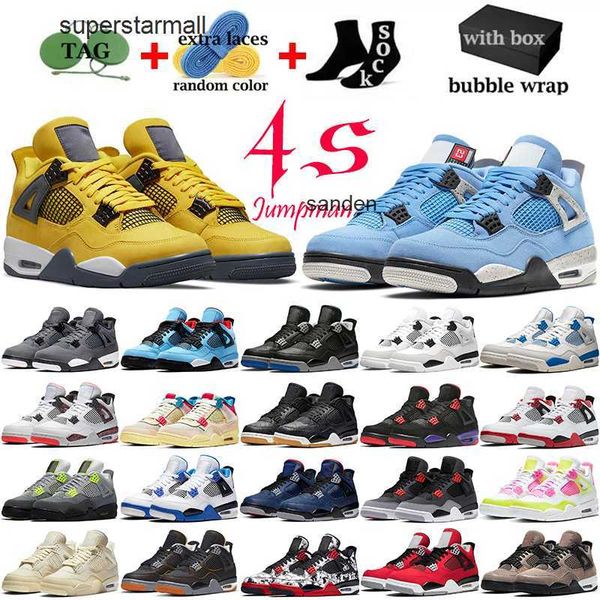 

with jumpman jordens 4 4s men basketball shoes university blue black cat metallic red thunder bred infrared mens womens sneakers outdoor