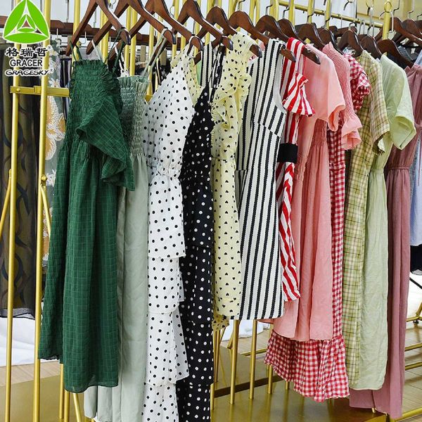 

dress used cotton women quality used clothing bales 100kg clothes factory, Black;gray