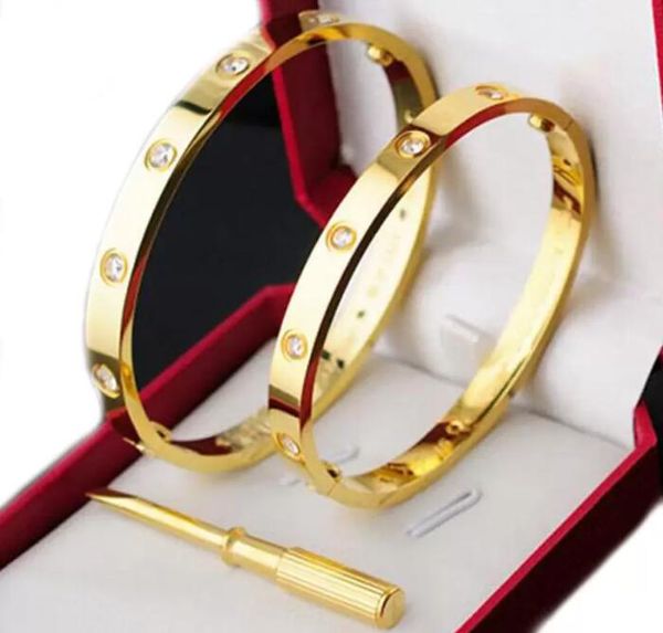 

ca designer bracelets luxury brand fashion bangle stainless steel classic diamond bracelets jewelry for men and women party wedding accessor, Black
