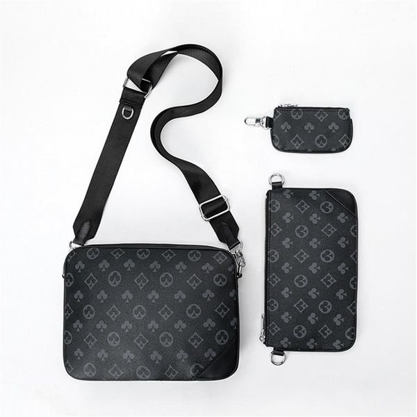 

luxurys men's bag checkerboard shoulder women messenger handbag three-in-one mahjong wallets combination three-piece small sq2292