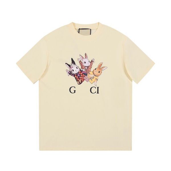 

2023ss spring/summer t-shirt made of pure cotton fabric os edition round neck short sleeve women's men's casual, Black;brown