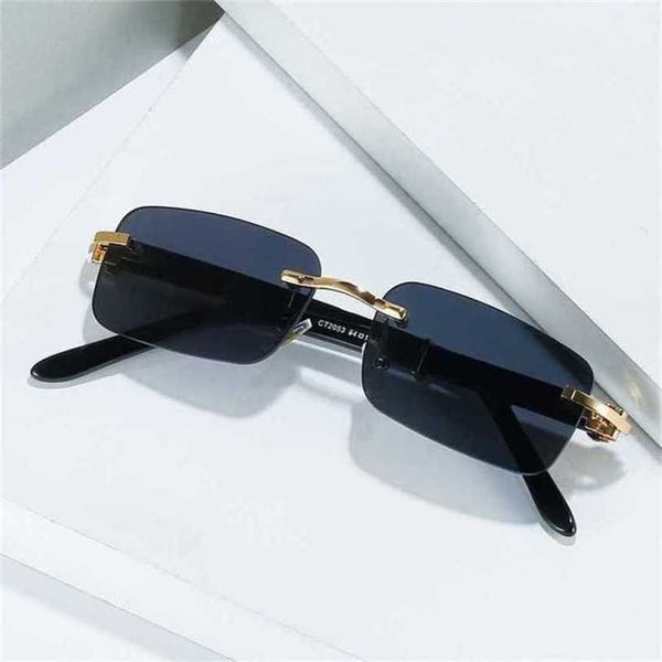 

luxury designer sunglasses 20% off card frameless bag flower tide square trimming optical glasseskajia, White;black