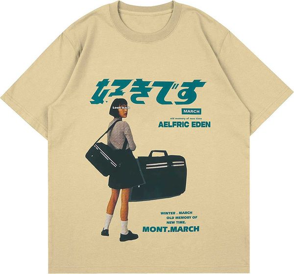 

mens women vintage oversize shirts summer hipster printed casual tee couple clothes streetwear t-shirta8hy, White;black