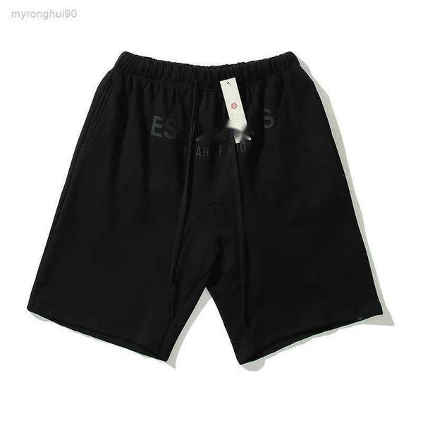 

men's shorts double thread fog silicone letter high street trendy pure cotton and women's capris ins 4hby, White;black