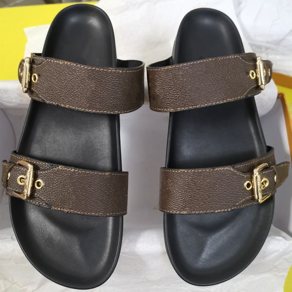 

men women slides slides designer canvas slippers bom mule, Black