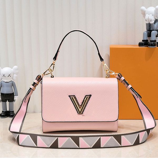 

twist handbag women shoulder bag genuine leather v lock messenger bags crossbody purse lady middle totes embroidey old flower patchwork stra