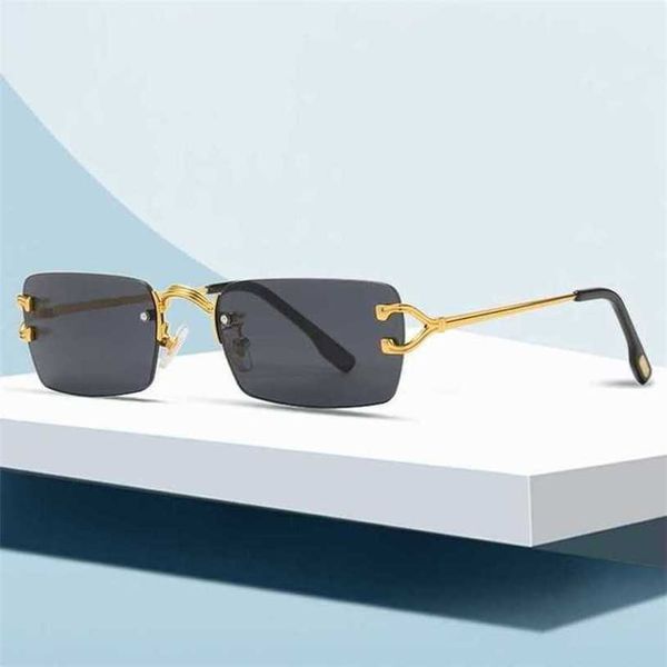 

luxury designer sunglasses 20% off small square frameless fashion street glasses personalized claw legs, White;black