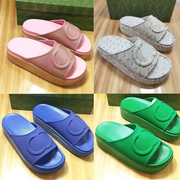 

designer slippers sandal famous women fashion summer slides thick bottom platform sandals beach sliders shoes, Black