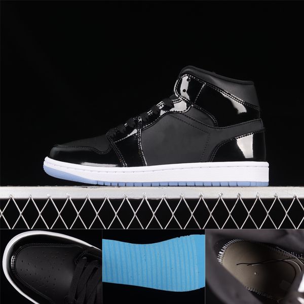 

shoes jumpman 1 mens womens mid space jam dv1308-004 black purple men women designers sports sneakers trainer shoe