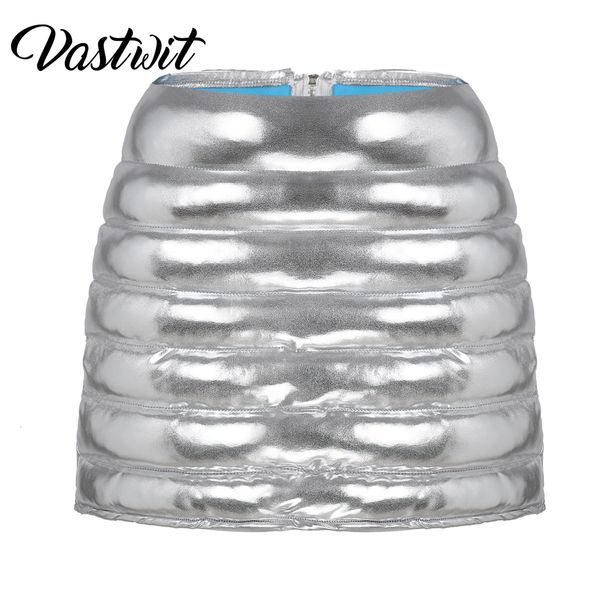 

skirt s lightweight puffer sport skorts warm quilted skirt outdoors hiking running metallic shiny silver 230327, Black