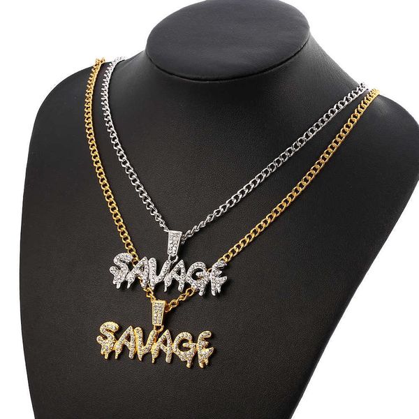 

pendant necklaces savage letter necklace pendant link chain necklace women stainless steel gross freak flame pendant hip hop jewelry for men, Silver