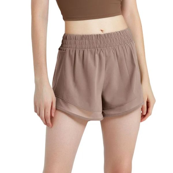 

l-308 high waist aligned yoga shorts women's lycra fabric black shorts women's running pants sports pants girls' stretch shor