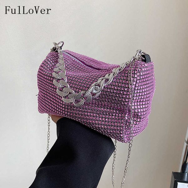 

popular bright diamond shoulder bags for female new chain messenger bags horizontal square handbags bags 230308