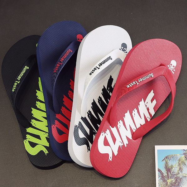 

slippers fashion men shoes summer men flip flops beach sandals anti-slip zapatos hombre casual wholesale men slippers 230327, Black