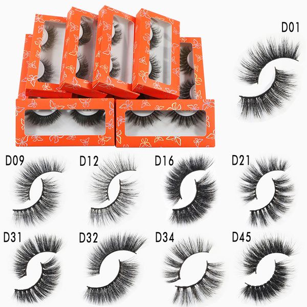 

3d mink eyelashes extensions natural long false eye lashes with cute red packaging