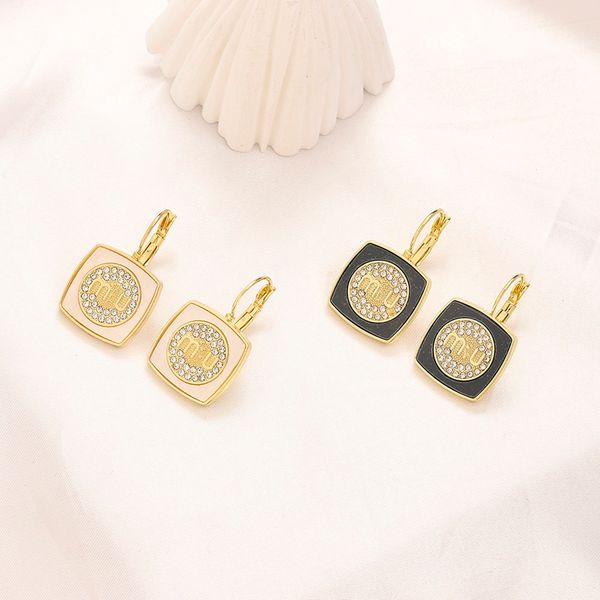 

classic brand letter charm earring luxury designer stud earrings elegant famous women premium jewelry earrings gift couple real gold plated, Golden;silver