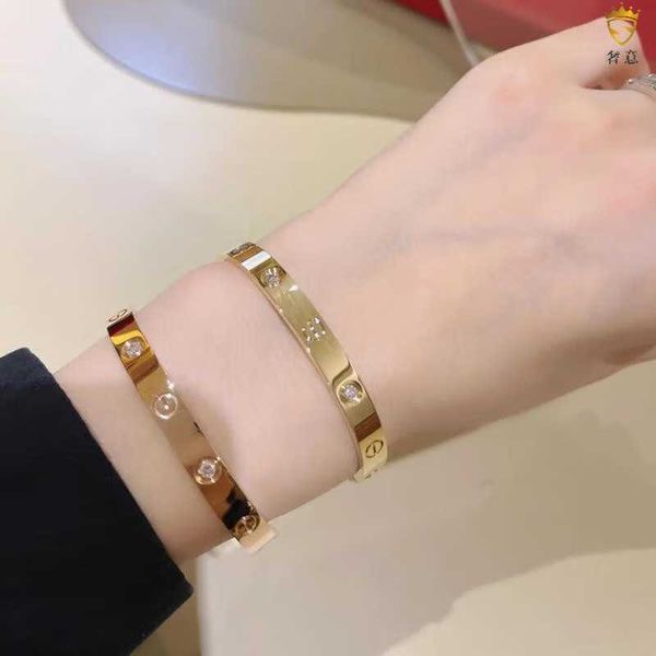 

2023 designer bracelet carti bangle family love women's bracelet 18k narrow couple colorless classic matching fashion rose gold, Black