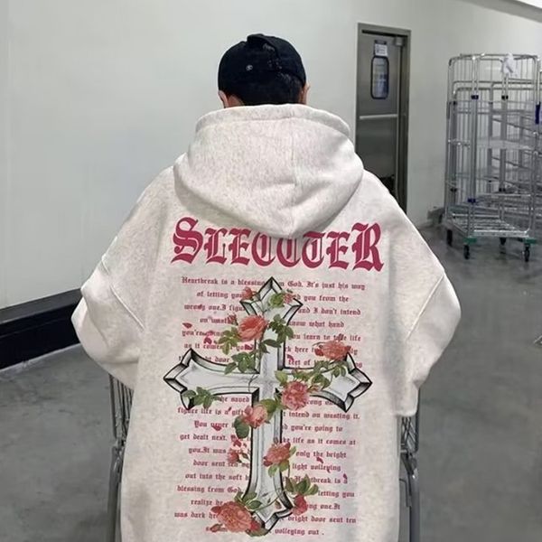 

mens hoodies sweatshirts kaus grafis daisy pria pulover bertudung wanita korea longgar streetwear kasual 230328, Black