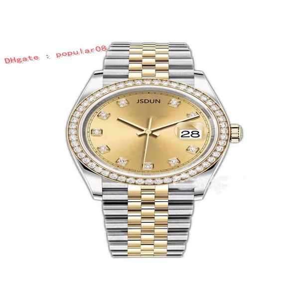 

master designed automatic mechanical women's watch luxury fashion dial 316 fine steel waterproof calendar folding buckle 309r, Slivery;golden
