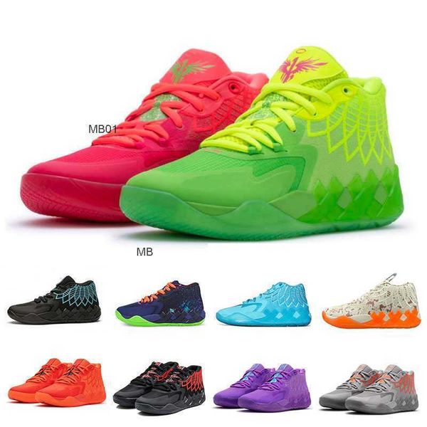 

lamelo ball mb 01 basketball shoes rick red green and morty galaxy purple blue grey black queen buzz city melo sports shoe trainner sneakers