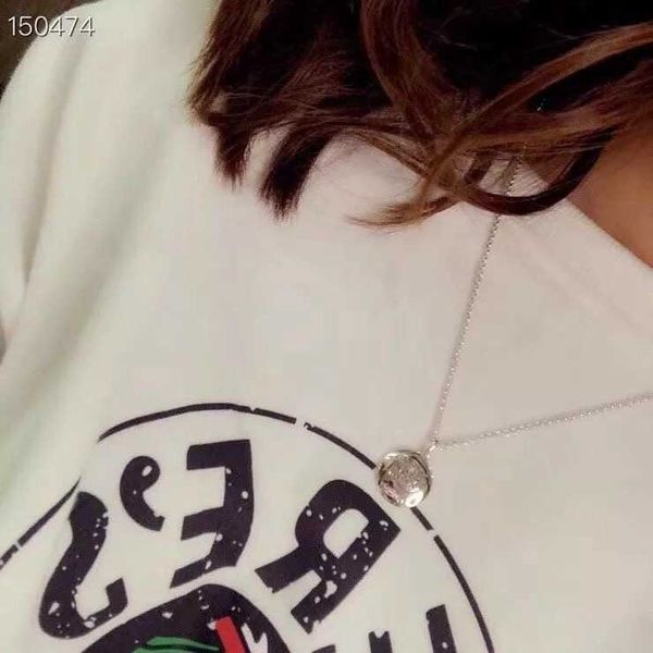 

2023 designer new gujia necklace love fearless tiger head round pendant fashion personality hip hop men's and women's same couple, Black