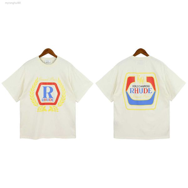 

23ss rhude mens t shirt tess designer casual fashion short sleeve europe america men women round neck tshirts us size s-xxl wyxo, White;black