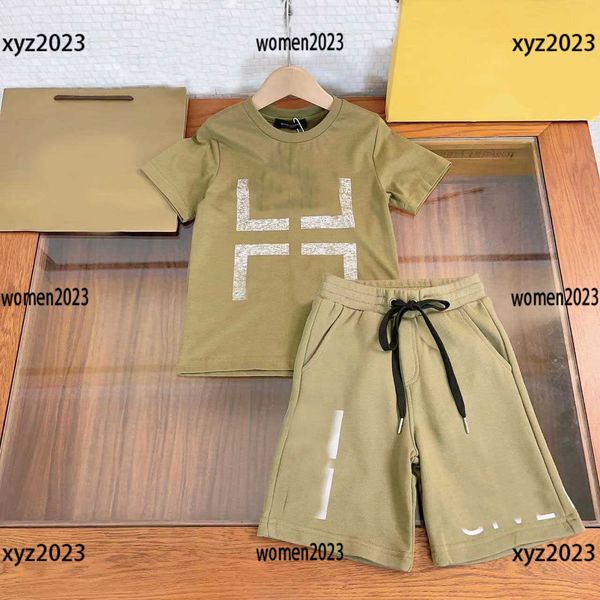 

kids designer clothes child sets baby dress summer 2pcs t-shirt and animal print side pockets shorts new product size 100-150 cm mar08, White