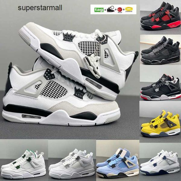 

men 4 4s basketball shoes jumpman military black cat university blue seafoam midnight navy white oreo tour yellow metallic green red cement
