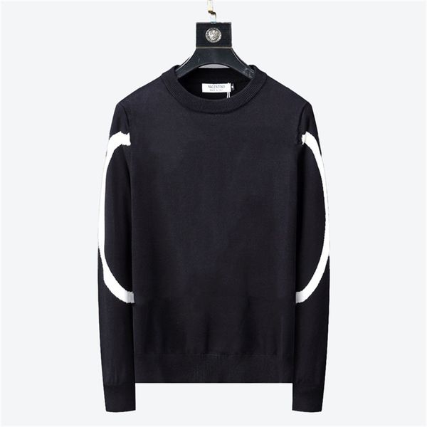 

europe women mens designer knit sweater retro classic luxury sweatshirt men letter embroidery round neck comfortable jumper cardigan, White;black