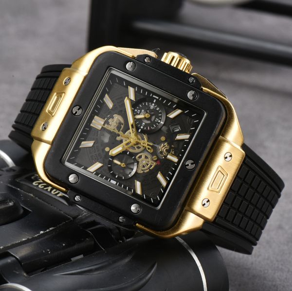 

aaa 2023 new leather mechanical men's watch strap quartz watch sports mens self-wind watches tourbillon male wristwatches ss, Slivery;brown