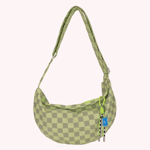 

evening bags plaid crossbody fashion half moon crescent casual portable simple soft lightweight large capacity for weekend vacation 230328