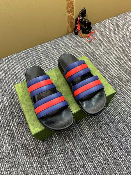

2023 net red slippers female summer flat fashion outside leather h sandals of the beach tourism word slipper 0508, Black
