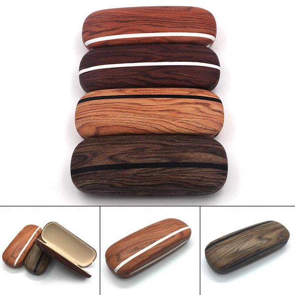 

sunglasses cases bags 1pc random wood grain hard kit holder metal reading glasses case for men women leather eyeglass box spectacles contain