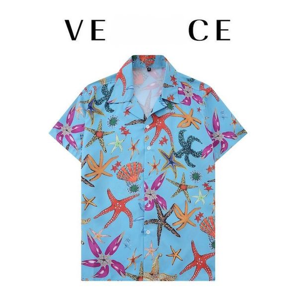 

luxury versages classic t shirt chest letter printed mens and women large slim summer breathable high street cotton loose polo shirt tees, White