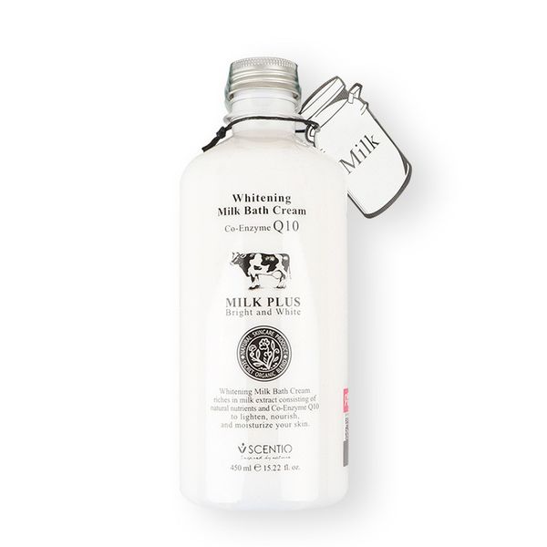 

q10 milk shower gel nourishes, smoothes, and brightens the skin