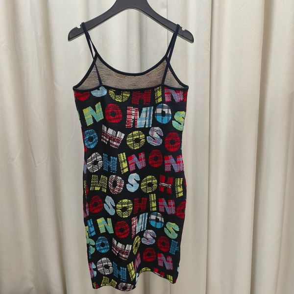 

luxury casual dresses 2023 elegant lady cartoon letter pattern casual lady dress women sleeveless elegant knitted high waist dresses knitwea, Black;gray