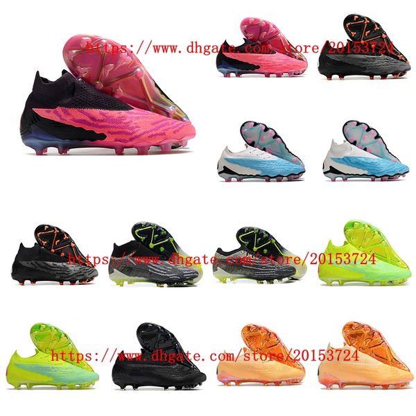 

professional original society soccer shoes phantom gx elite df pink fg football boots men outdoor sports training cleats, White;red