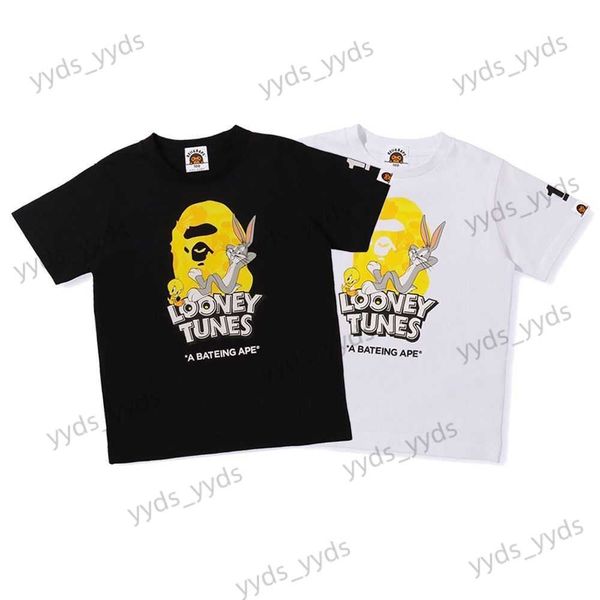 

men's t-shirts beii ape head rabbit 8 brother letter print short sleeve children's parent-child cotton loose t-shirt t230328, White;black