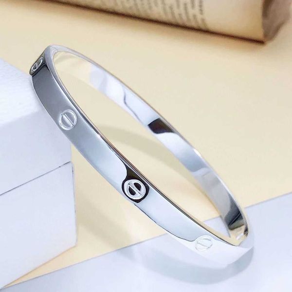 

designer bracelet carti love bangle silver female silver closed mouth single simple and versatile engraved for girlfriend 2023, Black