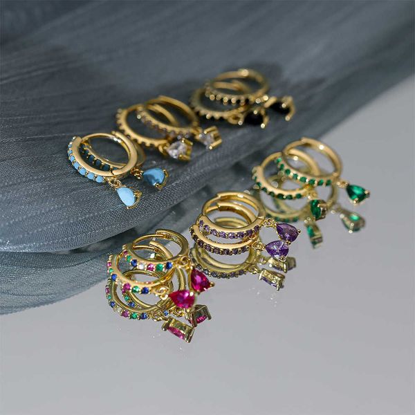 

charm boako hoops piercing 925 sterling silver earrings for women silver/gold jewelry fashionable zircon lurury diamond aa230327, Golden