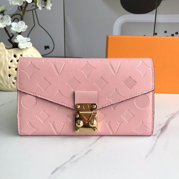 

fashion designer wallets luxury metis purses womens envelope wallet high-quality embossed flower letter empreinte credit card holders money, Red;black