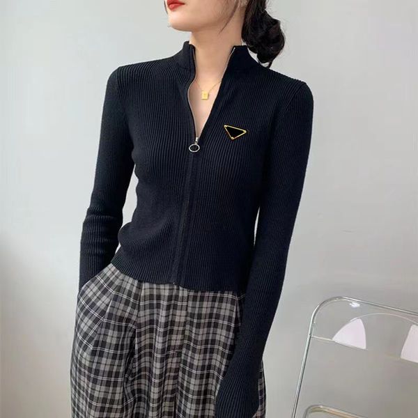 

womens knits tees women cardigan sweater with zippers short style lady slim jumpers shirt design s-xl