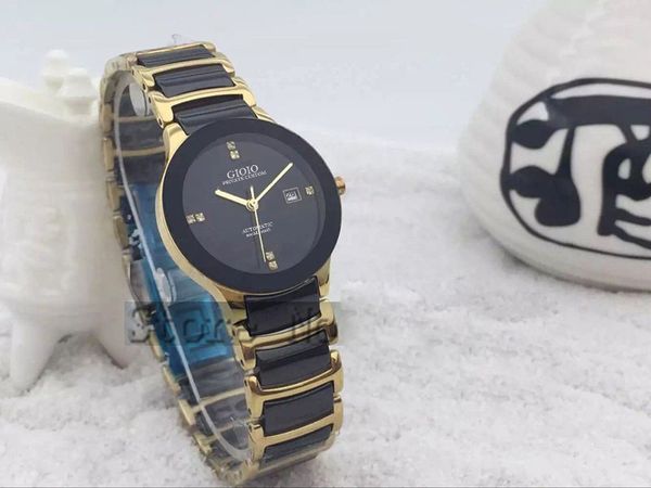 

black ceramic mens womens couple quartz watch silver gold 01 0, Slivery;brown
